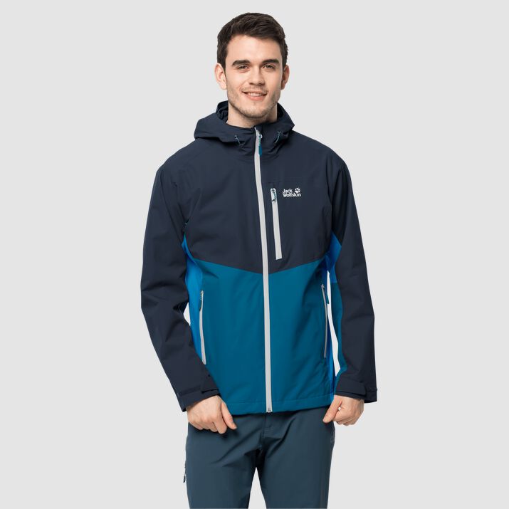 Chamarra Hardshell Jack Wolfskin Eagle Peak Hombre Azules Mexico-1879546